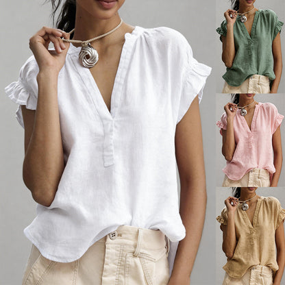 Women?s cotton and linen top