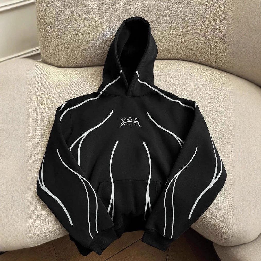 Printed casual men's and women's sports sweatshirt