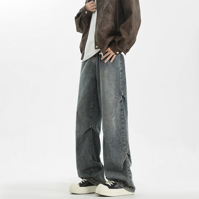 Dark wash baggy jeans