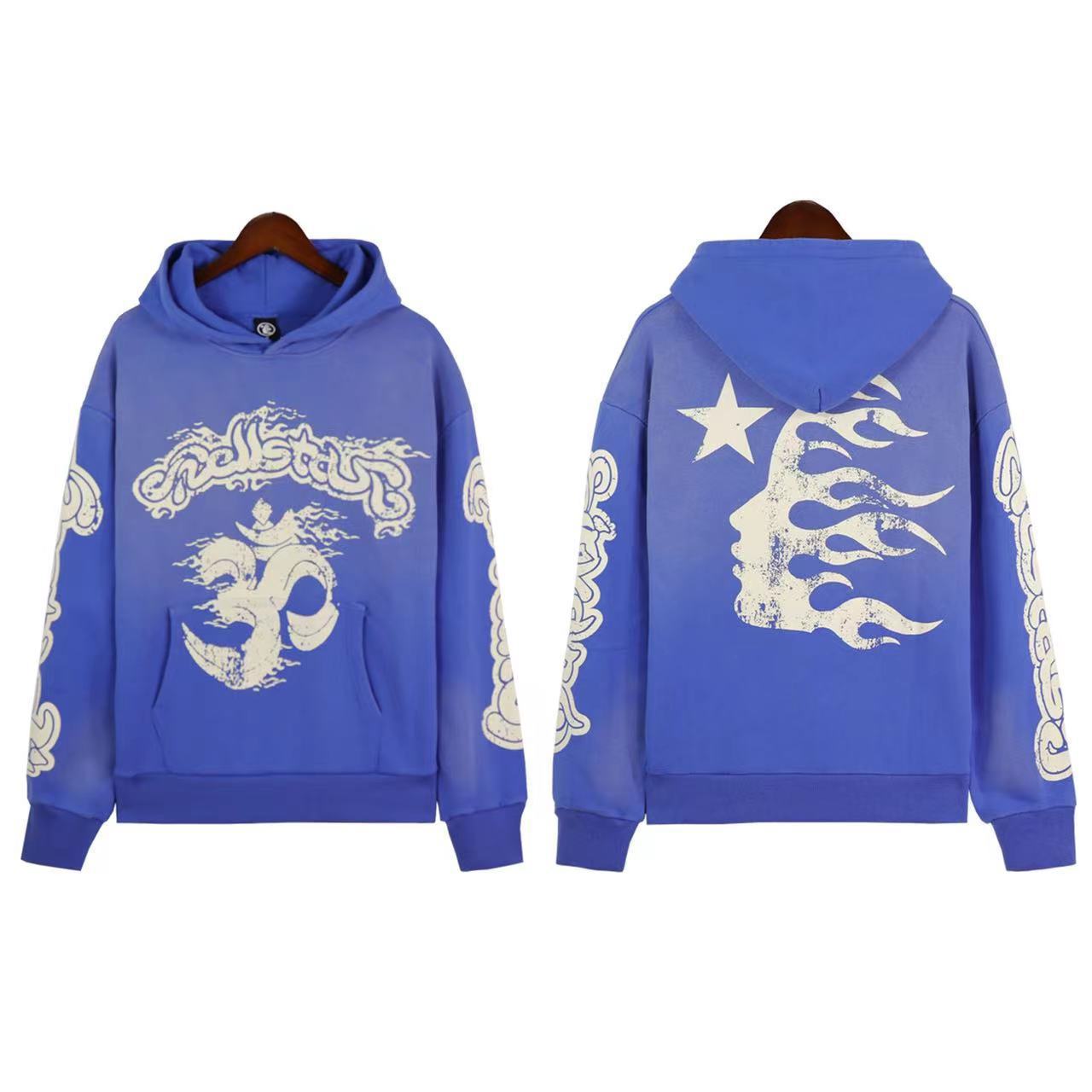 Vintage Print Hooded Sweatshirt
