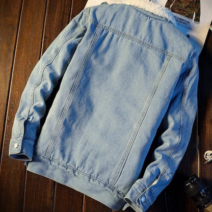 Winter insulated denim jacket