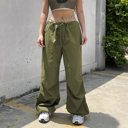 Low-Waist Workwear Casual Pants