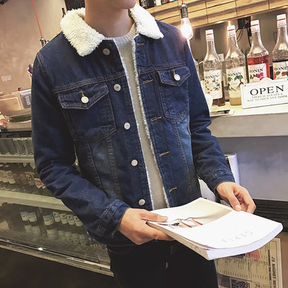 Winter insulated denim jacket