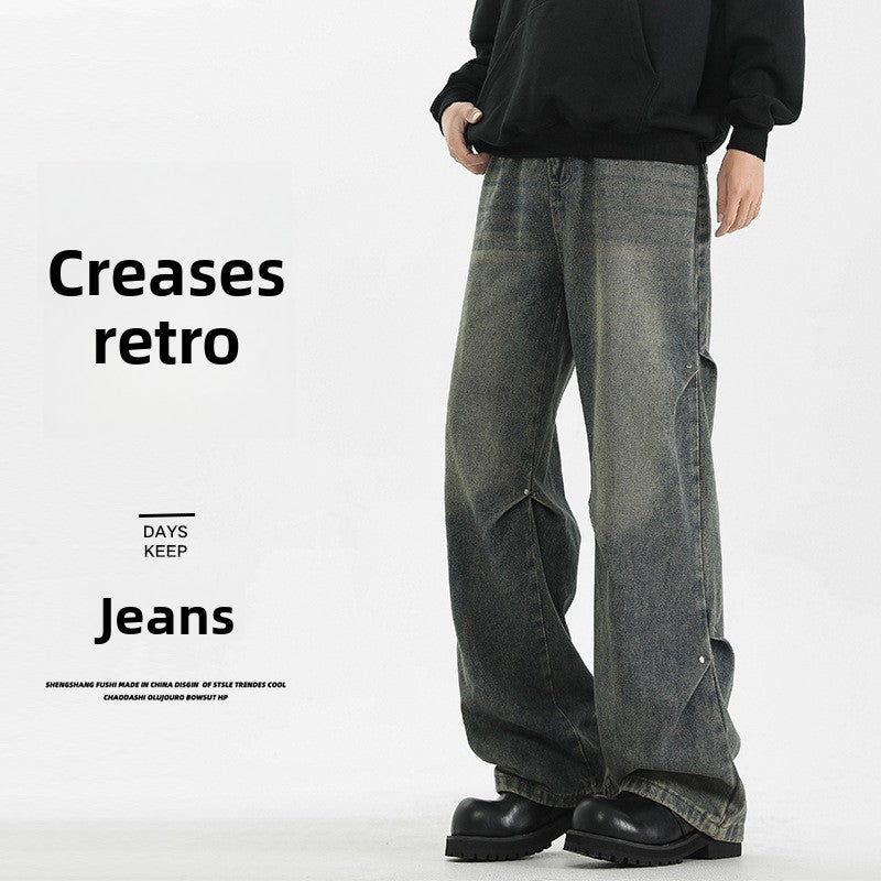 Dark wash baggy jeans