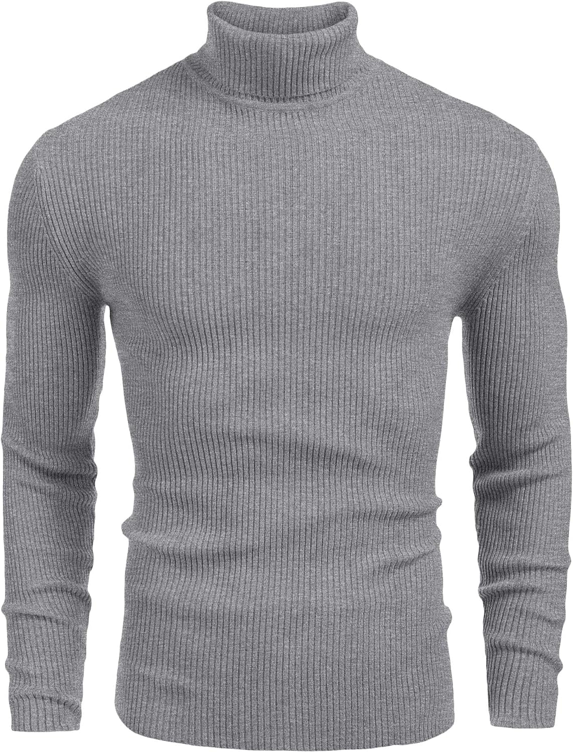 Mens Ribbed Slim Fit Knitted Pullover Casual Turtleneck Sweater | Premium Anti-Shrink Knit Turtleneck. Soft, Warm & Stretchy—Perfect for Casual, Work or Outdoor Wear in Fall/Winter.