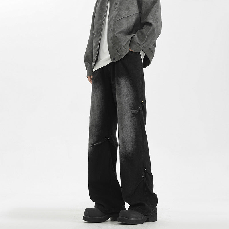 Dark wash baggy jeans