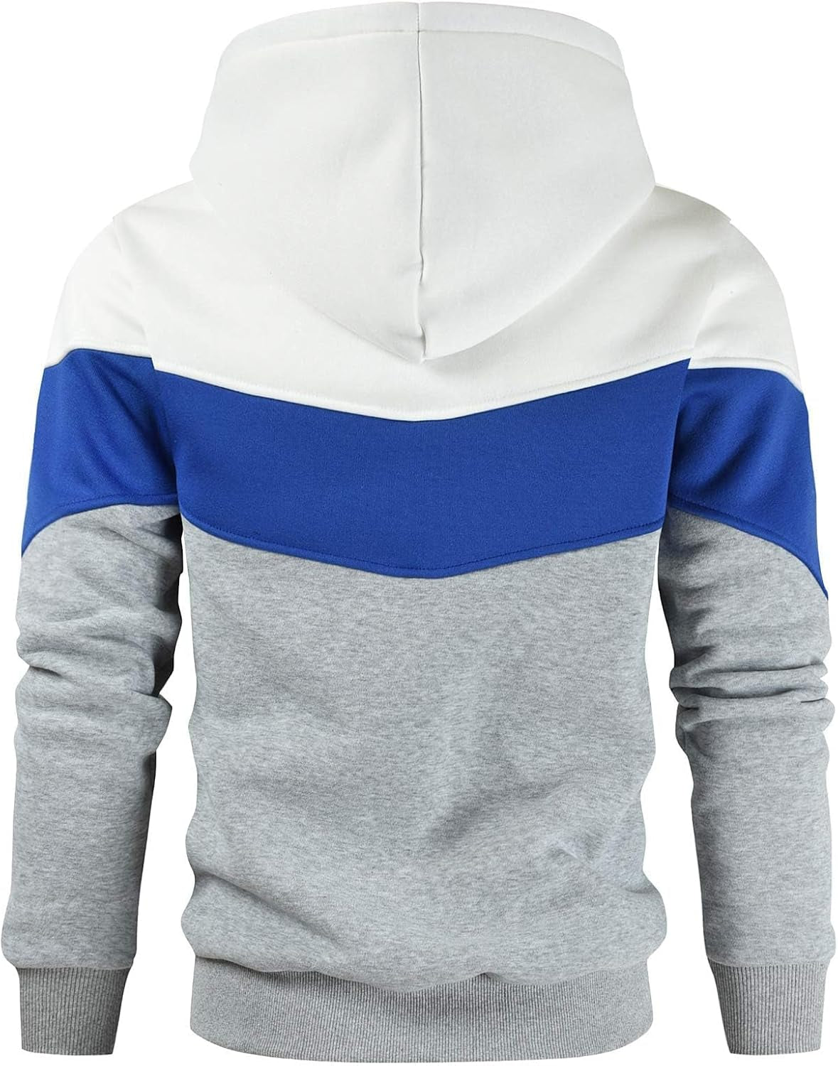 Men'S Novelty Color Block Pullover Fleece Hoodie Casual Sweatshirt