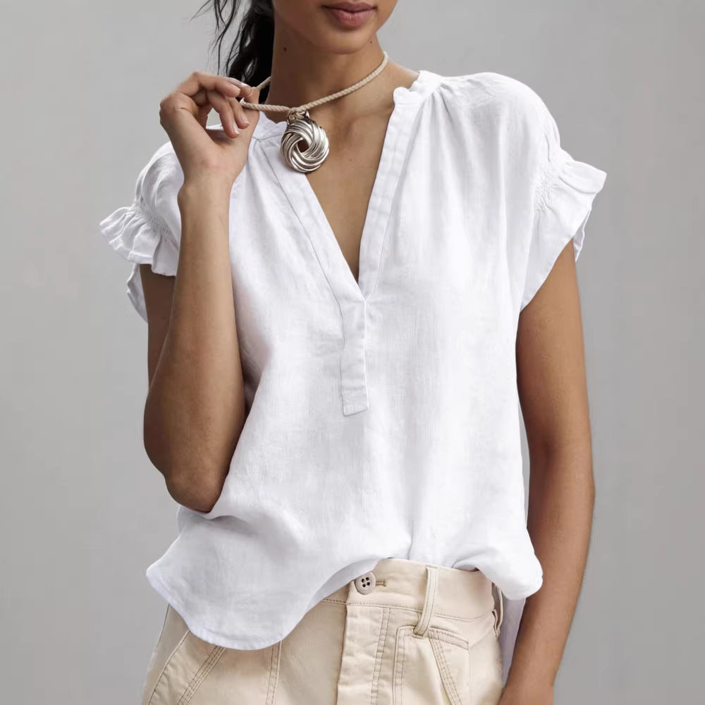 Women?s cotton and linen top