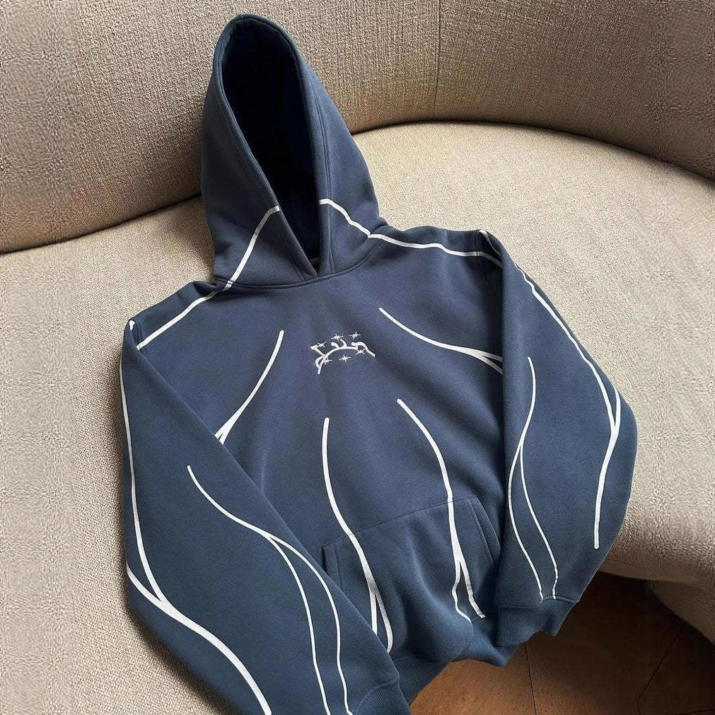 Printed casual men's and women's sports sweatshirt