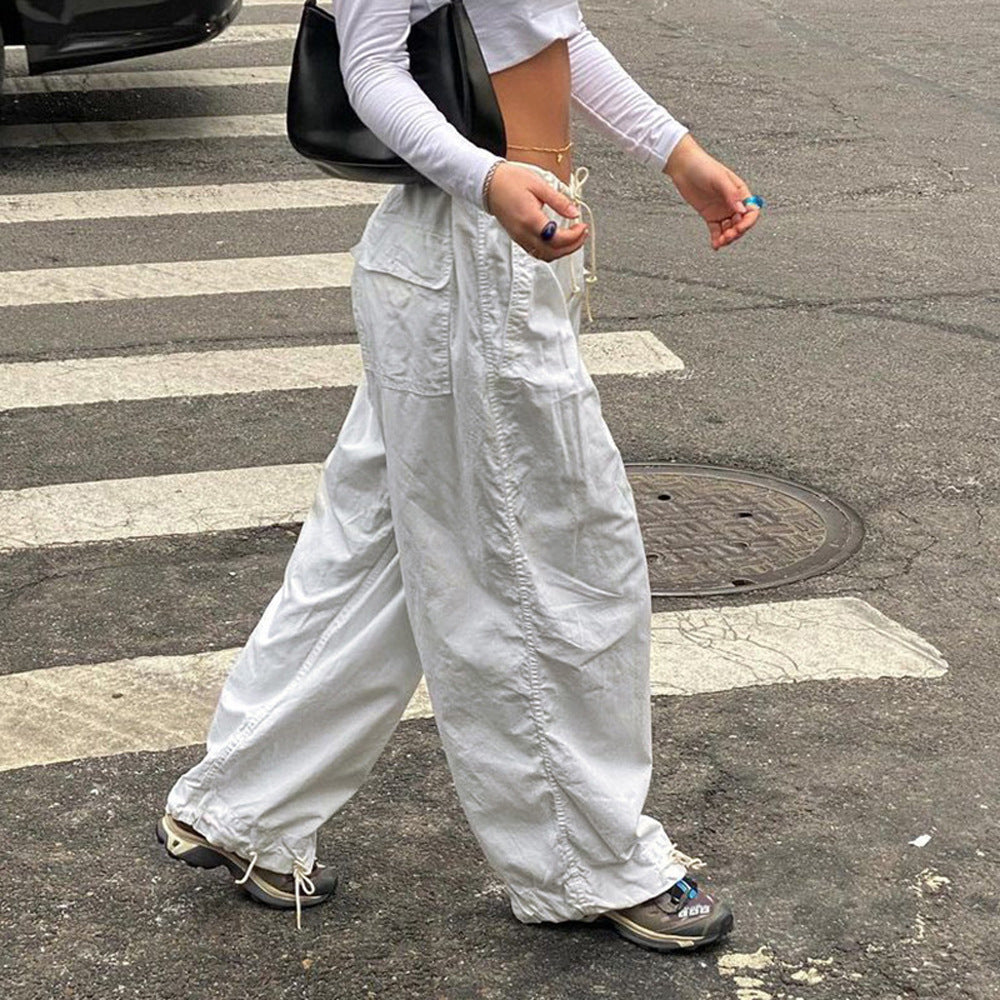 Low-Waist Workwear Casual Pants
