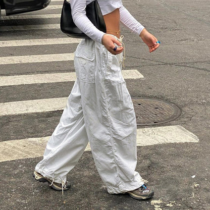 Low-Waist Workwear Casual Pants