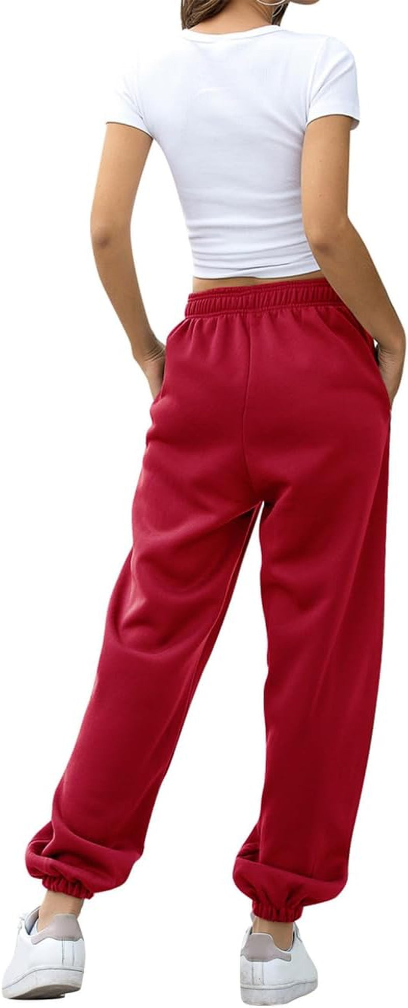 Women'S Baggy Sweatpants High Waisted Fleece Cotton Sweat Pants