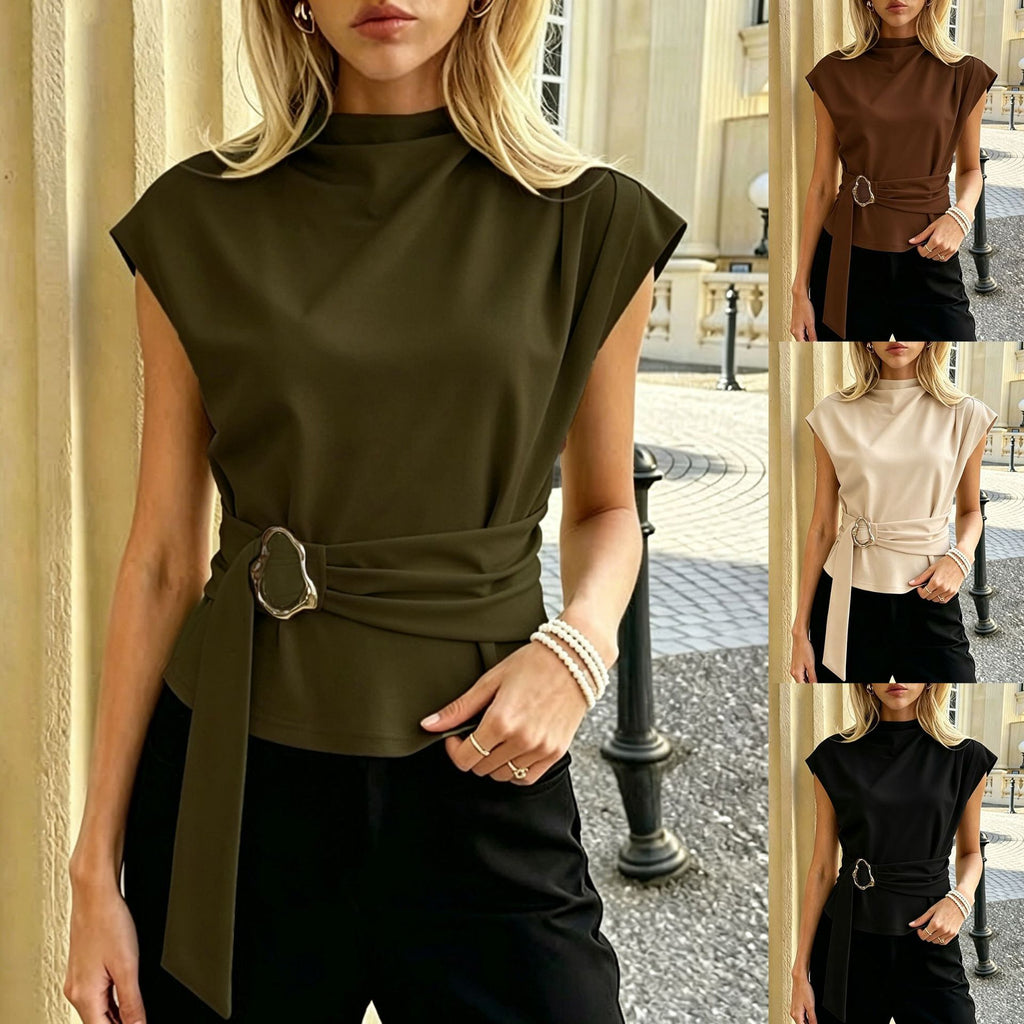 Blusa Feminina Sem Manga Gola Alta