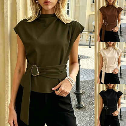 Womens High Neck Sleeveless Top