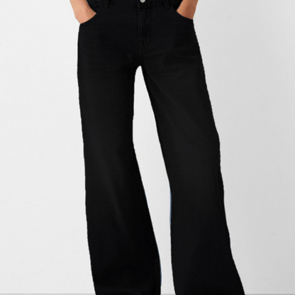 Womens High Waist Wide Leg Denim Jeans