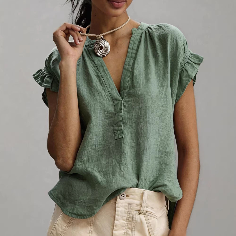 Women?s cotton and linen top