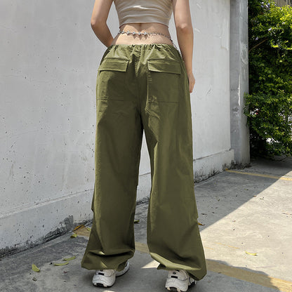 Low-Waist Workwear Casual Pants