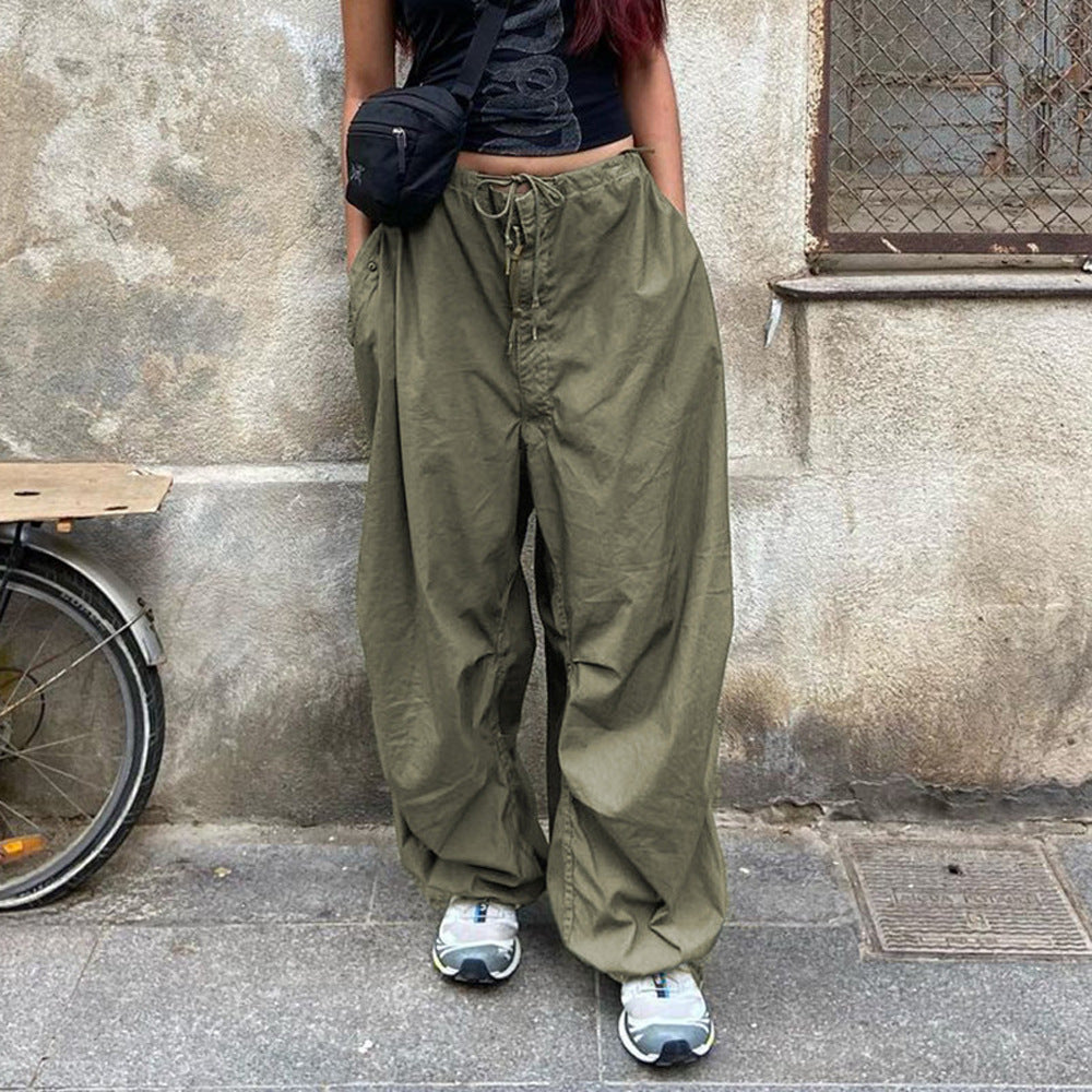Low-Waist Workwear Casual Pants