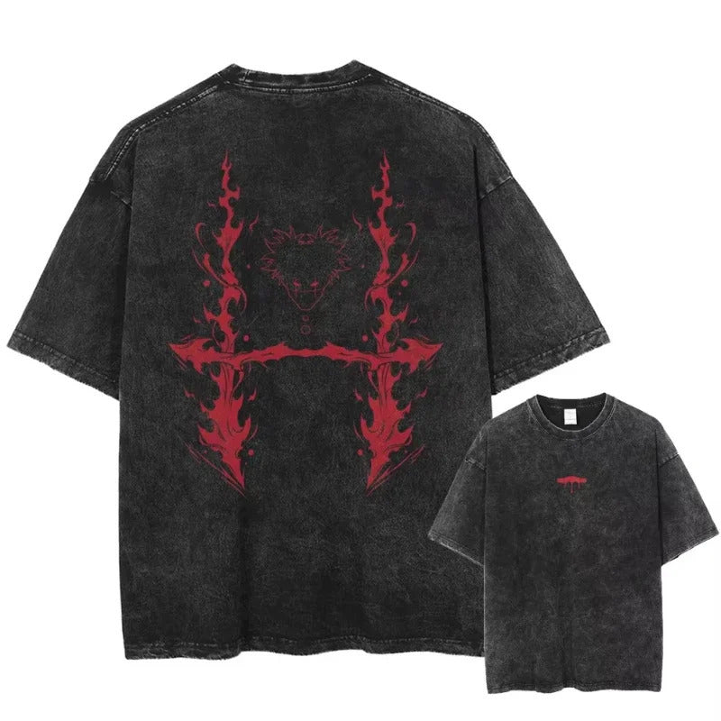 Jujutsu Kaisen Cotton Tshirt Vintage Character Print
