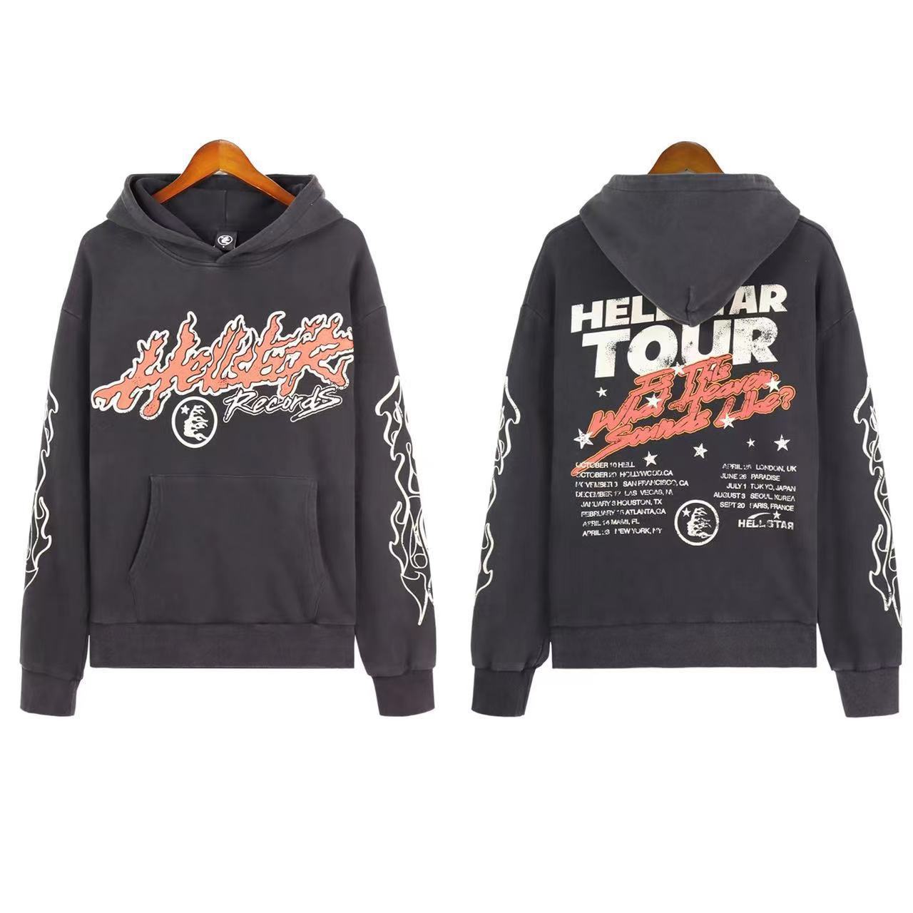 Vintage Print Hooded Sweatshirt