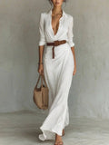 Elegant Pleated Belted Dress