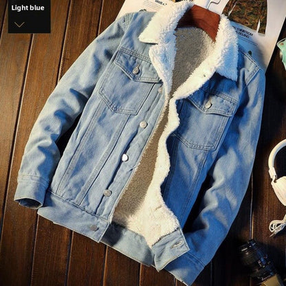 Winter insulated denim jacket