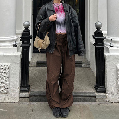 Low-Waist Workwear Casual Pants