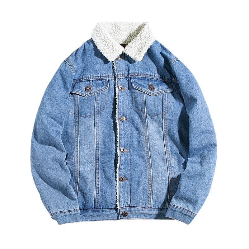 Winter insulated denim jacket