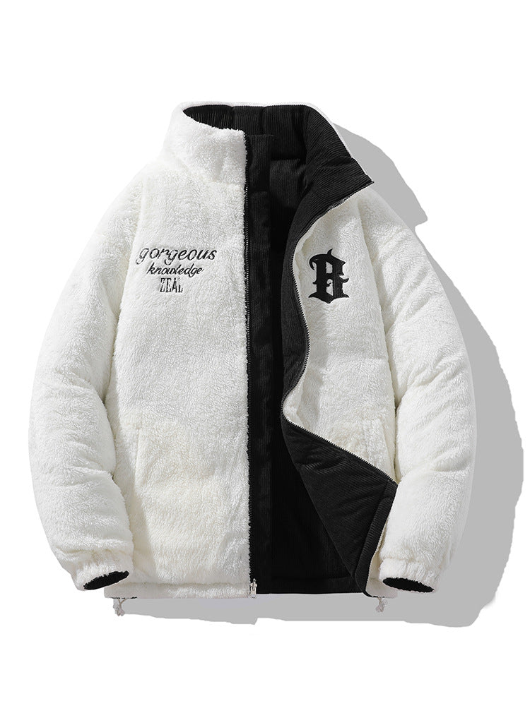 Winter thick cotton coat double-sided wearable