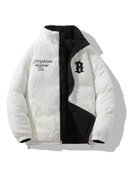 Winter thick cotton coat double-sided wearable