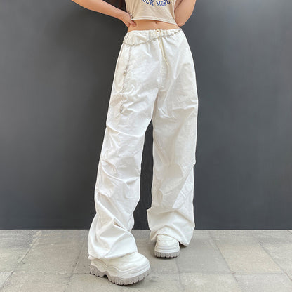 Low-Waist Workwear Casual Pants